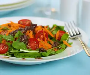 Arugula Cherry Tomato Salad with Balsamic Shallot Vinaigrette