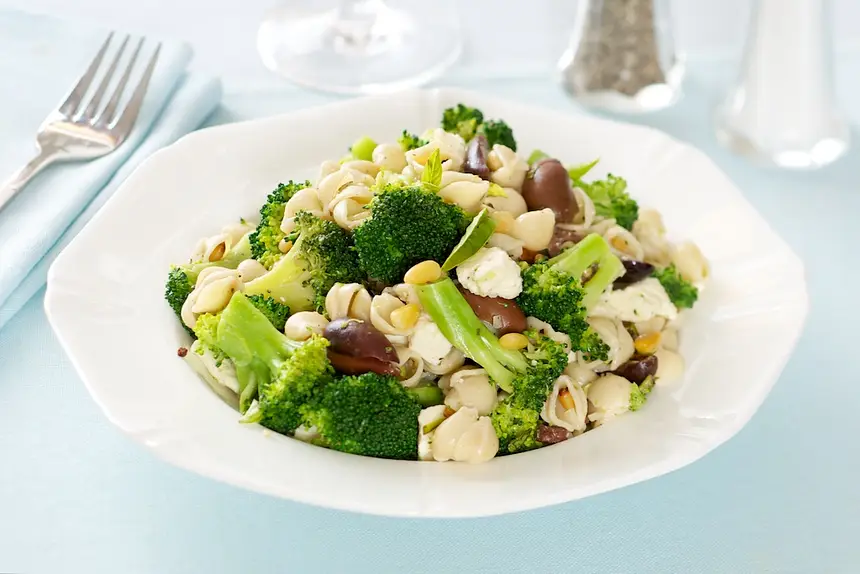 Orzo with Broccoli, Feta Cheese, & Olives