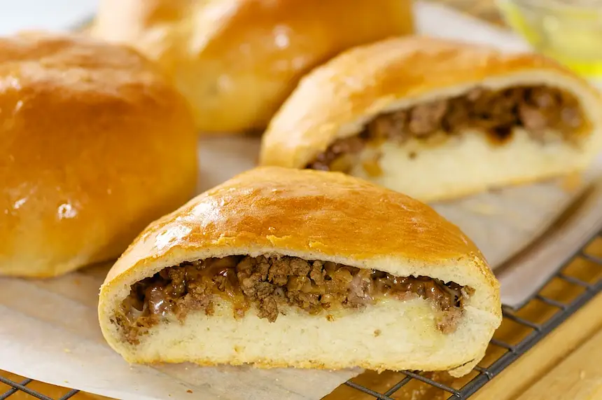 Runsas (German Beef & Cabbage Buns with Cheese)