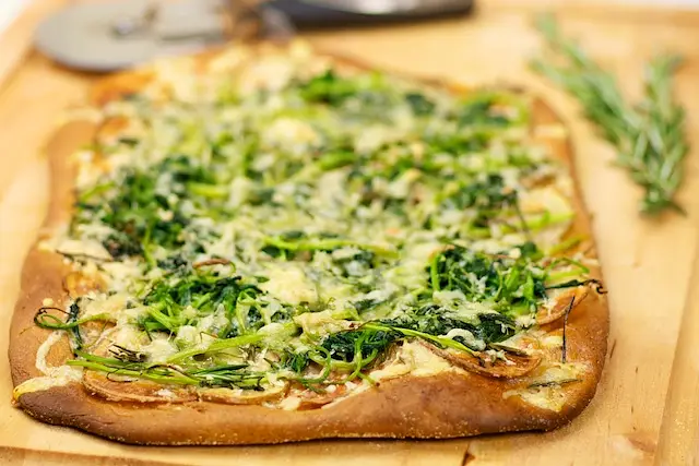 Broccoli Rabe, Potato & Rosemary Pizza