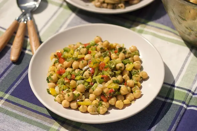 Cumin Spiced Chick-Pea Salad with Bell Pepper 