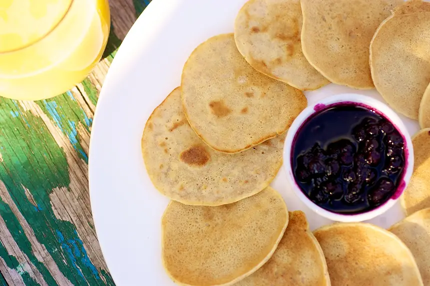Swedish Pancakes with Berry-Cardamom Topping