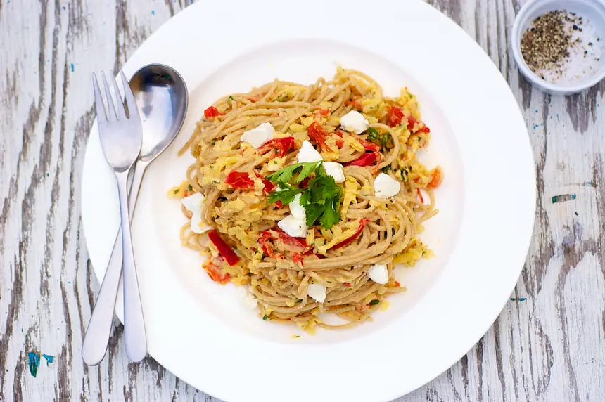 Creamy Sweet Potato & Red Pepper Pasta