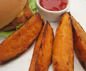 Spicy Baked Sweet Potato Steak Fries