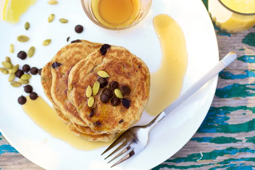 Double Pumpkin & Chocolate Chip Pancakes