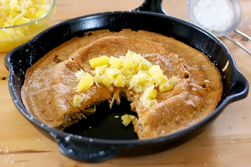 Baked Pancake with Pineapple Sauce