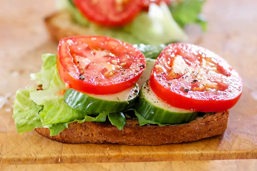 Tomato, Cucumber & Lettuce Sandwich