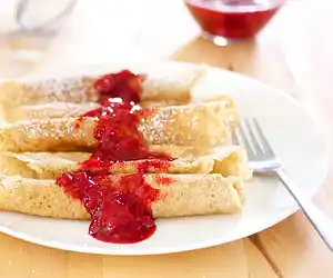 Crepes with Strawberry Sauce