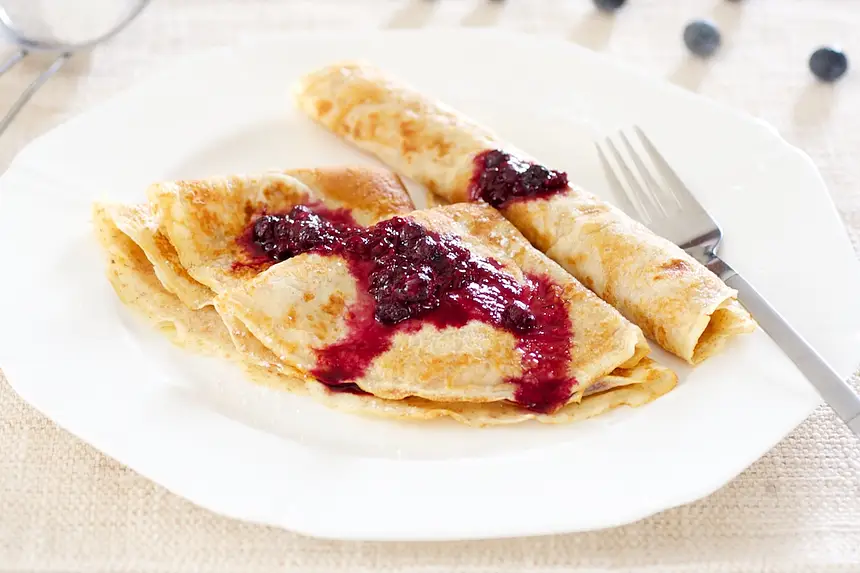 Warm Crepes with Berry Sauce
