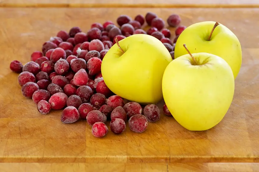 Get the cranberries and apples ready.