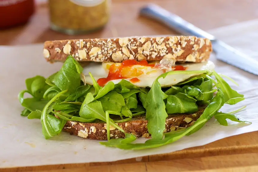 Egg Sandwich with Arugula 