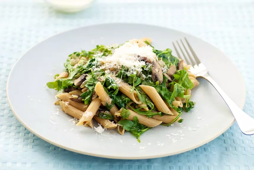 Warm Arugula & Mushroom Penne