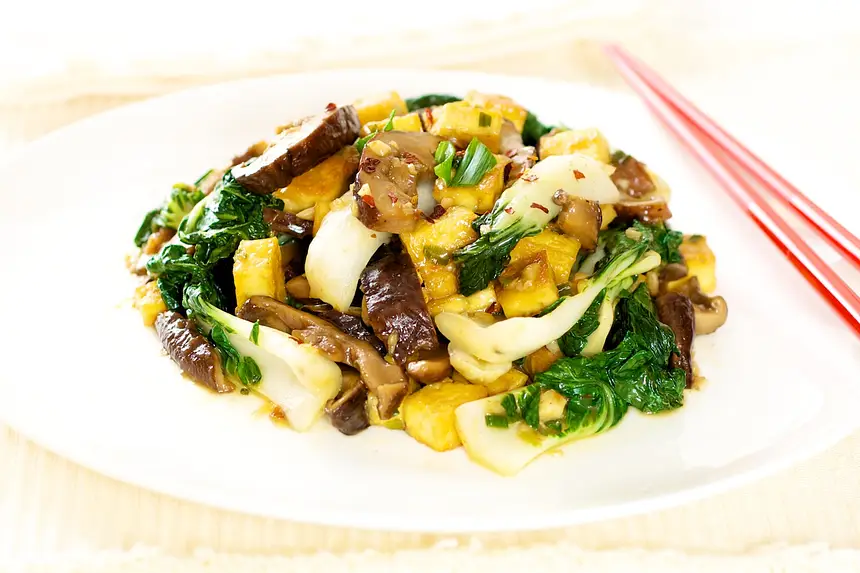 Bok Choy, Tofu & Shiitake Stir Fry