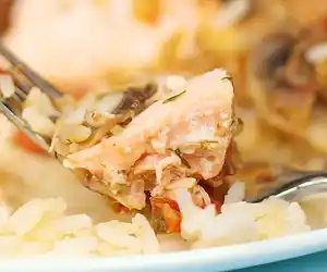 Easy Baked Salmon with Dill on Rice