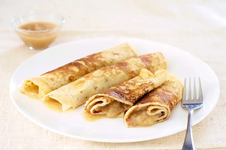 12-Grain Crepes with Warm Applesauce