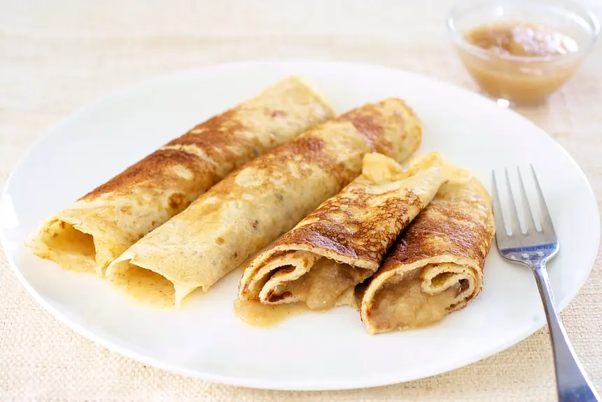 12-Grain Crepes with Warm Applesauce