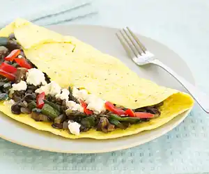 Egg Pancake with Vegetables & Feta