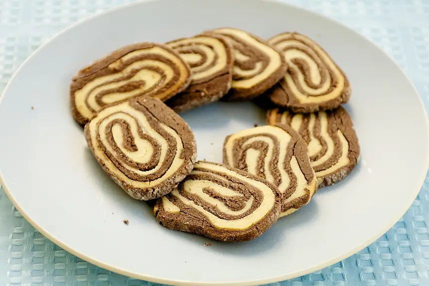 Peanut Butter & Chocolate Pinwheel Cookies