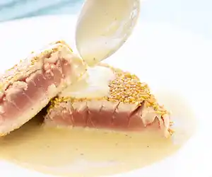 Sesame Crusted Ahi Tuna & Wasabi Beurre Blanc
