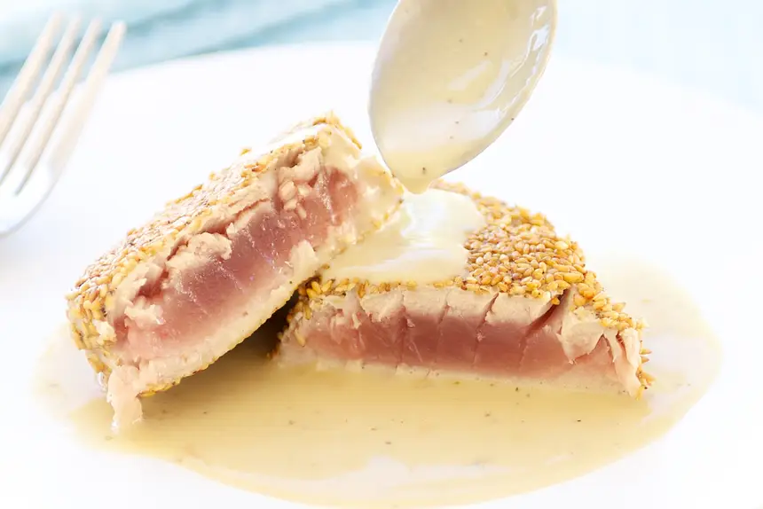 Sesame Crusted Ahi Tuna & Wasabi Beurre Blanc