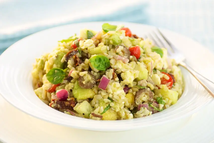 Greek Brown Rice Salad