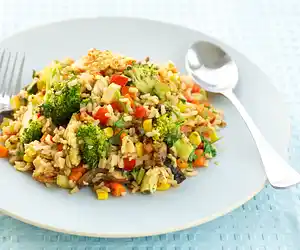 Broccoli, Sweet Bell Pepper & Mushroom Fried Rice