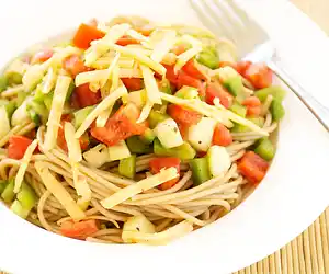 Cheddar Spaghetti Vegetable Salad