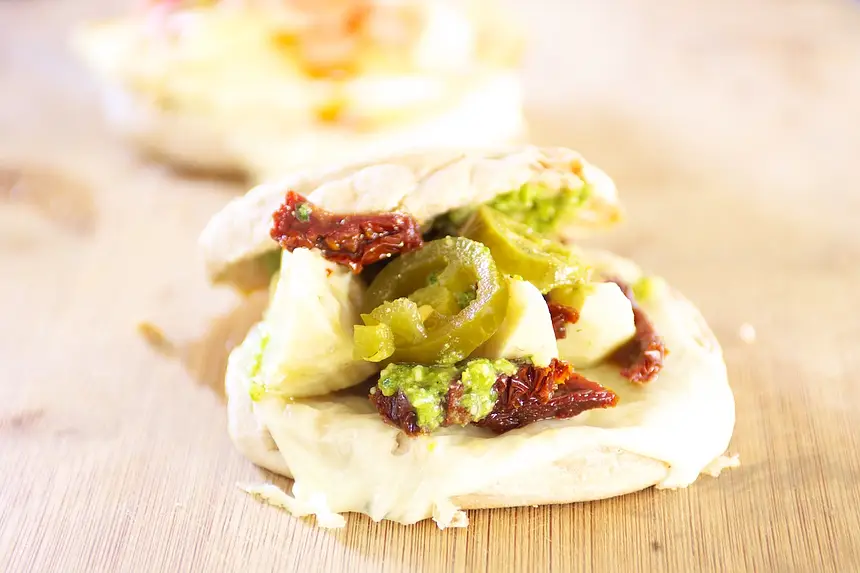 Basil Pesto, Sun-Dried Tomato Sandwich with Swiss Cheese
