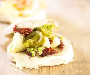 Basil Pesto, Sun-Dried Tomato Sandwich with Swiss Cheese