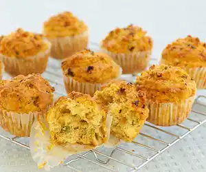 Whole Wheat Cheddar-Onion Corn Muffins