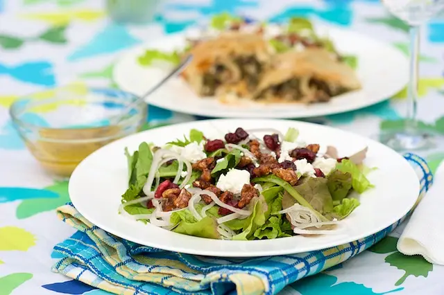 Honey Walnut, Goat Cheese Cranberry Salad