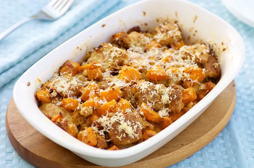 Butternut Squash & Parmesan Custard Bread Pudding