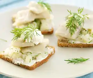 Herring Canapés with Horseradish Cream