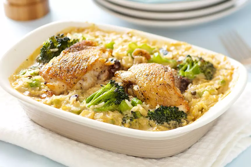 Cheesy Chicken, Rice & Broccoli Casserole