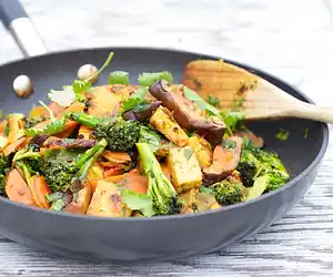 Sichuan Broccoli, Tofu, & Carrot Stir-Fry
