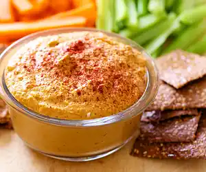 Edamame & Roasted Bell Pepper Hummus 