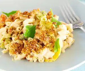 Baked Macaroni & Cheese with Broccoli & Cauliflower