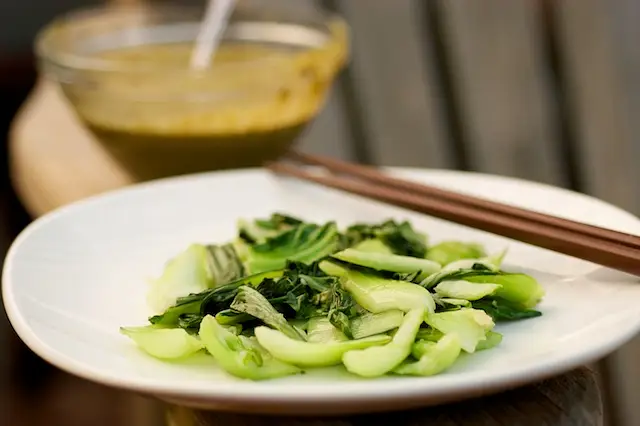 Sauteed Bok Choy with Cashew Sauce