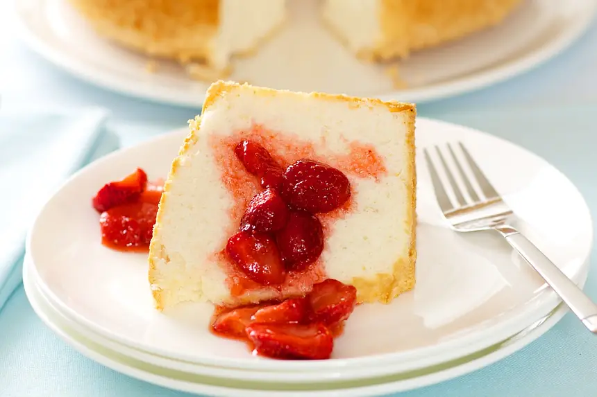 Angel Food Cake with Whipped Cream & Fresh Berries