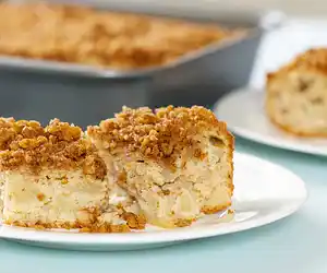 Low Fat Pear Walnut Coffee Cake