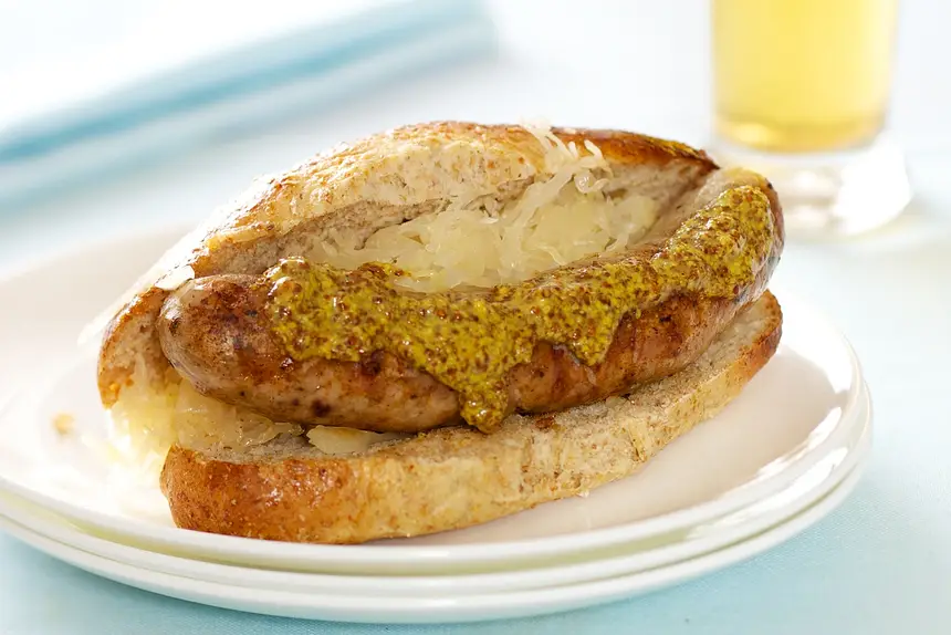 BBQ Sausage with Mustard & Sauerkraut