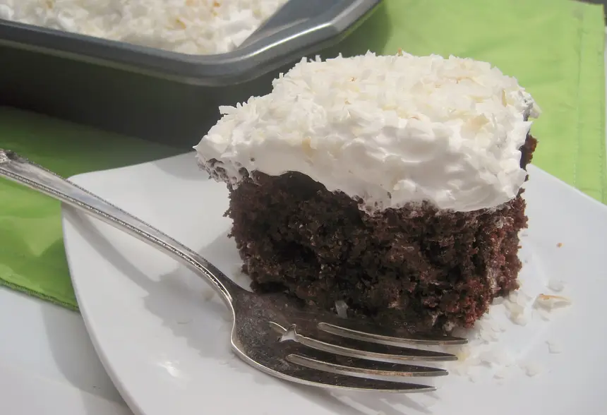 Coconut-Chocolate Poke Cake