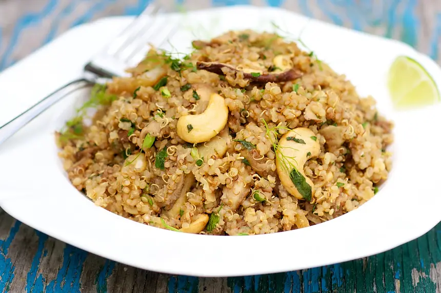 Quinoa Salad with Fennel, Mushrooms & Nuts