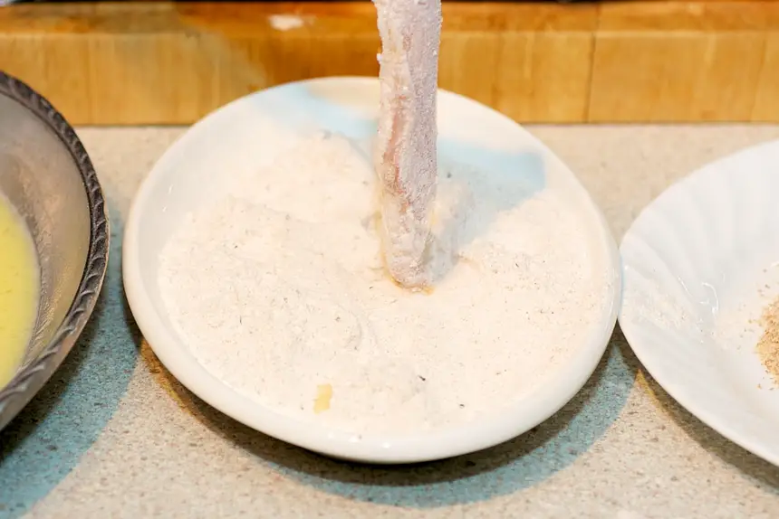 Dip the the chicken into the coating