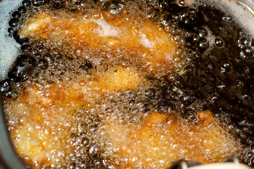 Fry in fryer a few at a time