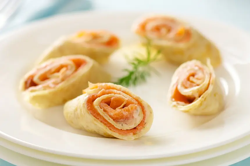 Smoked Salmon Crepe Spirals