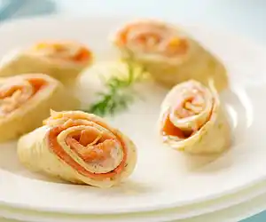 Smoked Salmon Crepe Spirals