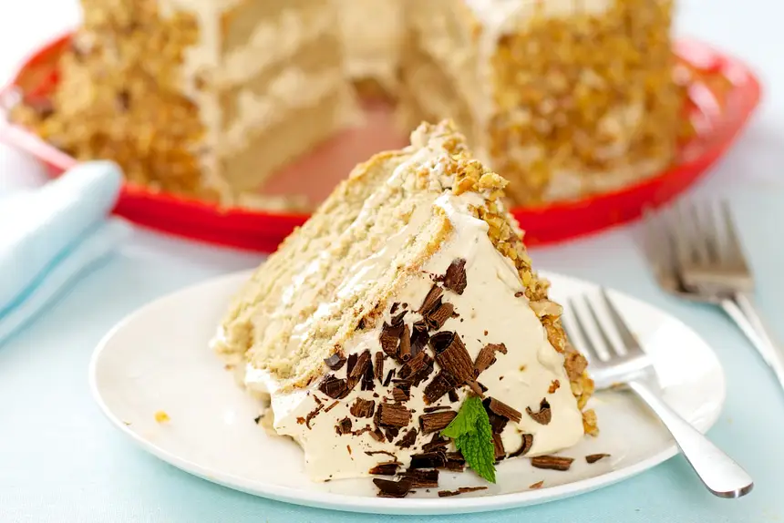 Coffee Cream Cake with Coffee Meringue Filling