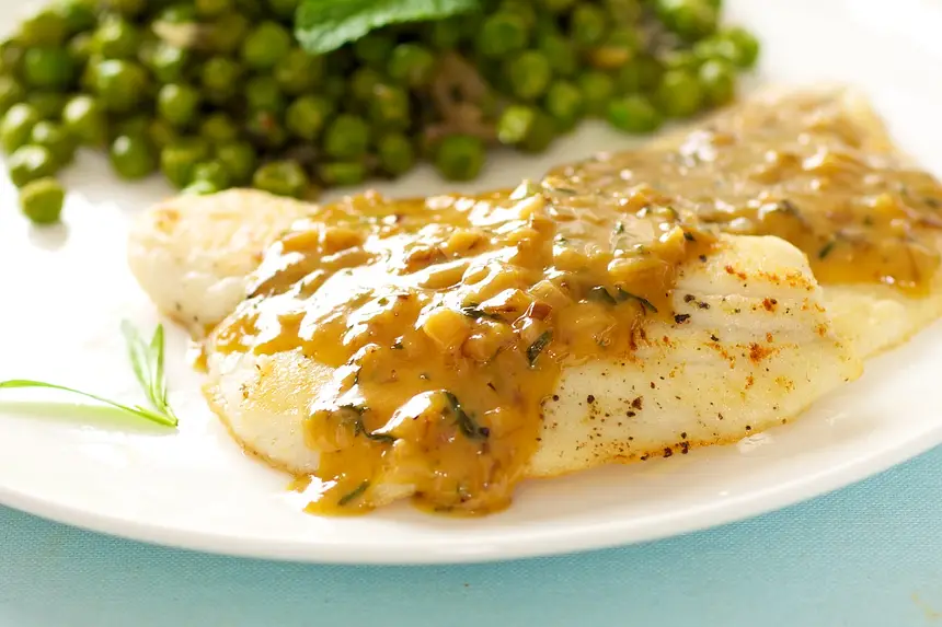 Sole with Orange Tarragon Cream Sauce