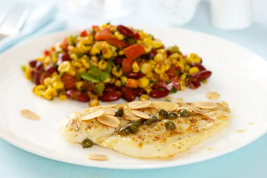 Sole with Lemon, Capers & Almonds